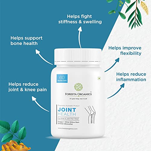 Foresta Organics Joint Health - Natural Joints and Bones Support Supplement | Ayurvedic Natural Extracts Of Boswellia, Guggul, White Willow Bark