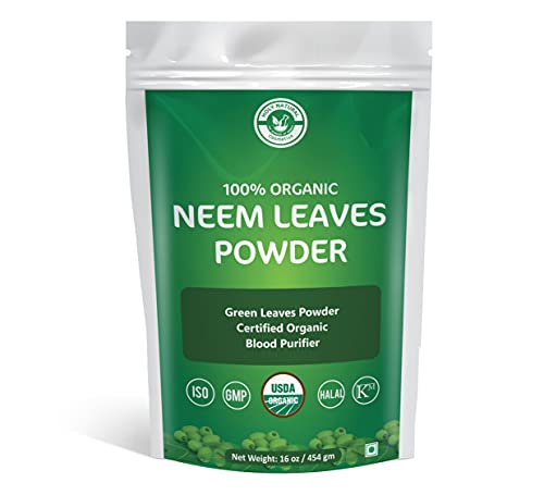 Organic Neem Powder(454 gm), Natural Super food, Use in Drink Juice or Mix well Curd & Milk, Also Use in Face Pack.