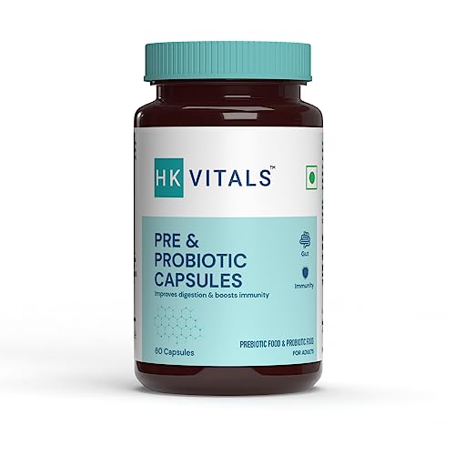 HealthKart HK Vitals Pre & Probiotics with 30 Billion CFU & 100mg Prebiotics, Improves Digestion, 60 Capsules