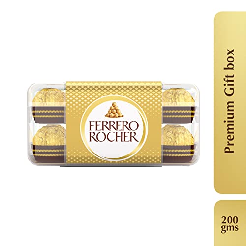 Ferrero Rocher, Exquisite Hazelnut and Milk Chocolate Premium Gift Box, 16 pieces (200 g)