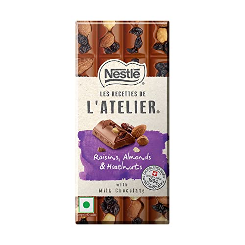 Nestle Les Recettes de l'Atelier Raisins, Almonds & Hazelnuts with Milk Chocolate, 170g
