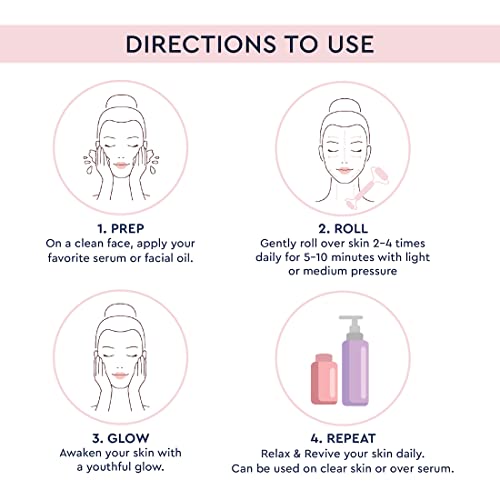 GUBB Premium Range Rose Quartz Face Roller For Women & Men | Facial Roller Kit for Face, Eye, Neck, Anti-Aging Facial Massager