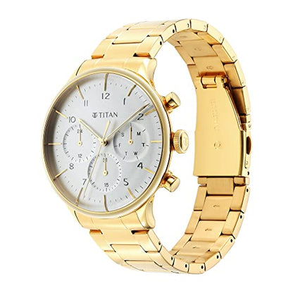 Titan Analog Gold Dial Men's Watch-90102YM01