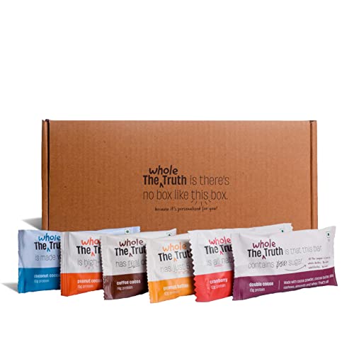 The Whole Truth - Protein Bars | Pack of 12 x 52g each | Nutritional Healthy Snacks | No Gluten | Sugarfree & No Artificial Sweeteners