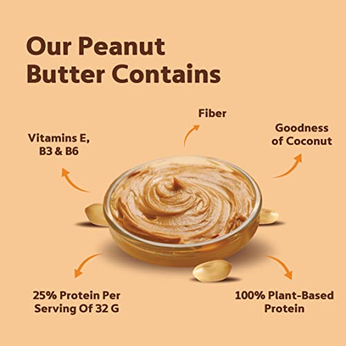 Alpino Coconut Peanut Butter Smooth 400 G | Roasted Peanuts, Coconut Paste | High Protein Peanut Butter Creamy | Gluten-Free | Vegan