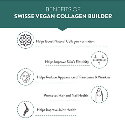 Swisse Vegan Collagen Builder with Biotin & Vitamin C, Supports Natural Collagen Formation - 30 Tablets