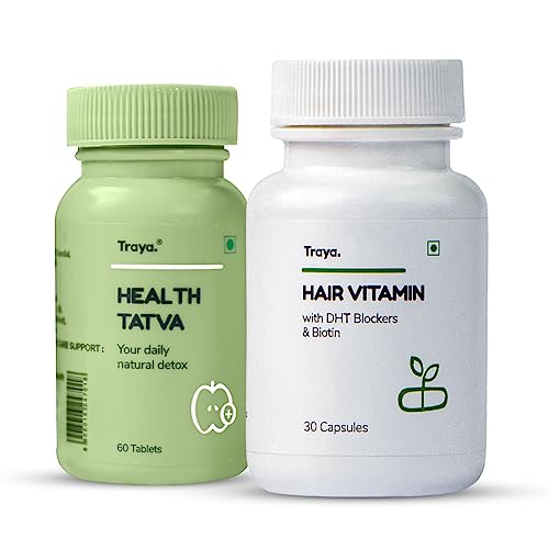 Traya Hair Health Booster Combo | Health Tatva (60 Tablets) + Multi Vitamins (30 Tablets)