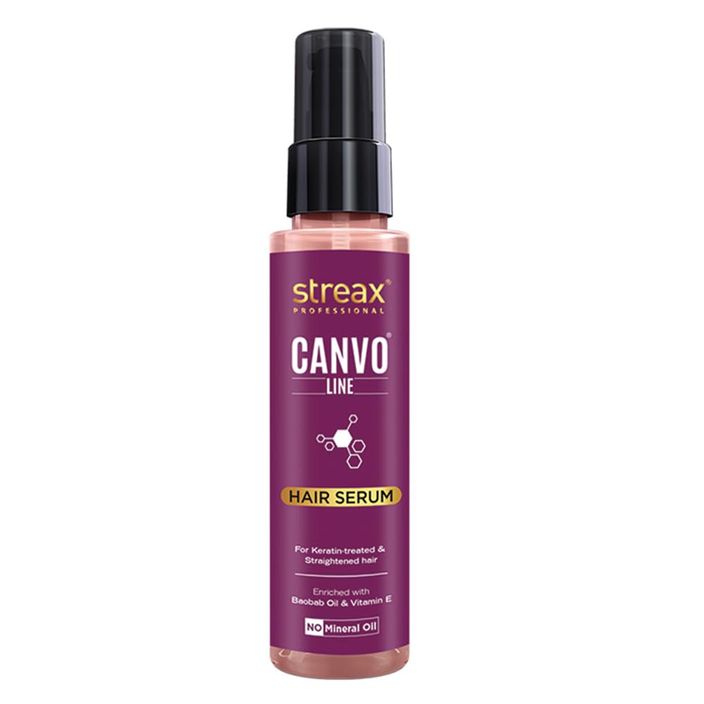 Streax Professional Canvoline Straightening Post Care Hair Serum for Women | Enriched with Baobab OiTangle Free Hair | Paraben & Silicon free | 100 ml