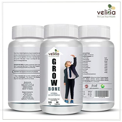 Velicia Grow Bone Body Growth Support Increase Height Supplement Pack of 90 Capsules