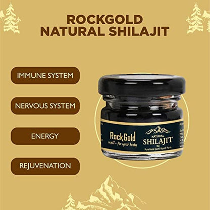 ROCK GOLD Pure Ayurvedic Raw Shilajit/Vedapure Shilajeet Resin (Semi Liquid) for Men & Women - 15 Gram (Pack of 1)
