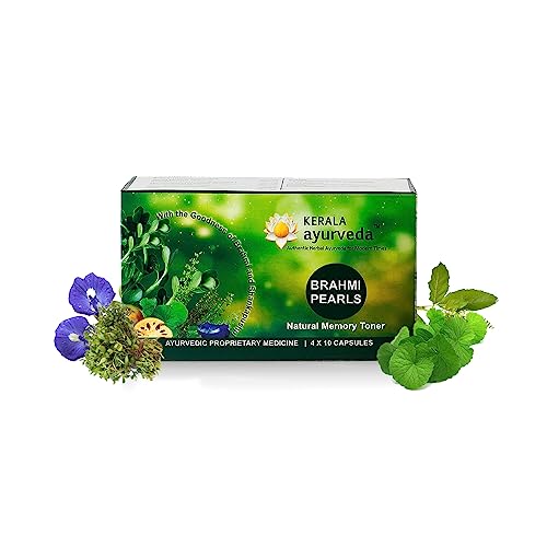 Kerala Ayurveda Brahmi Pearls 40 Capsules (Pack of 2) | Improves Cognitive Functions | Sharpens Mind Brahmi Capsules | With Brahmi, Madukaparni, Shank