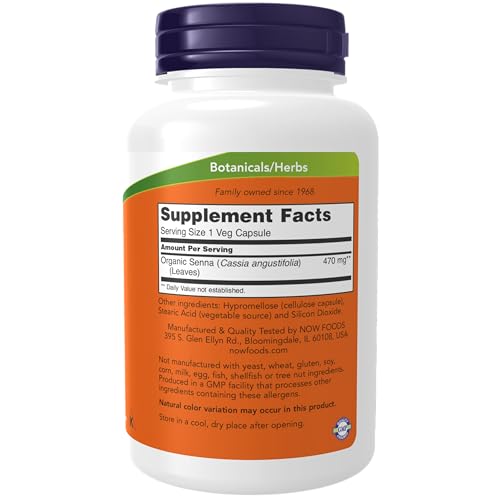 Now Foods, Senna Leaves, 470 mg, 100 Capsules