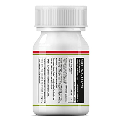 INLIFE Apple Cider Vinegar Supplement for Weight Management, & Healthy Digestion, 600mg - 60 Veg Capsules (2 Pack)