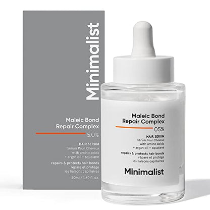 Minimalist Serum for Repairing Damaged Hair | Maleic Bond Repair Complex 05% Hair Serum with Amino Aane | For Women & Men | For All Hair Types | 50 ml