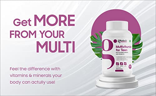 GLIMLACH Multivitamins For Teenagers, 50 Multivitamin Tablets, with Zinc, Vitamin C, Vitamin D3, Mulnseng Extract, Enhances Energy, Stamina & Immunity