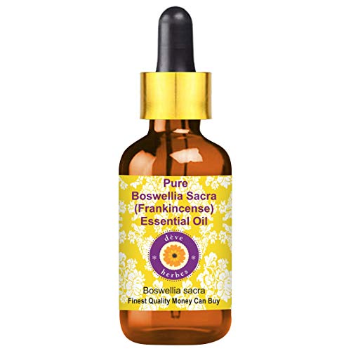 Deve Herbes Pure Boswellia Sacra (Frankincense) Essential Oil (Boswellia sacra) with Glass Dropper Natural Therapeutic Grade Steam Distilled 100ml