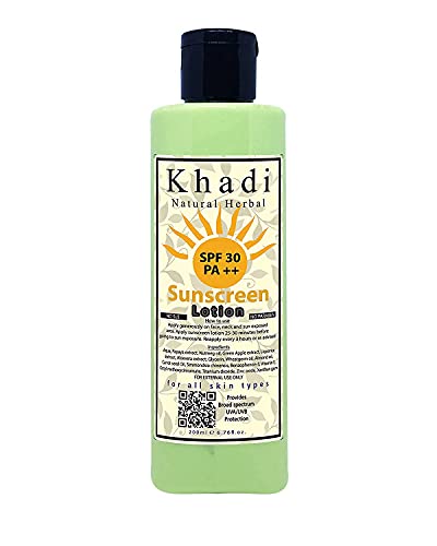 Khadi Natural Herbal SPF 30 PA++ Sunscreen Lotion for Women And Men 200ml (Pack Of 1)