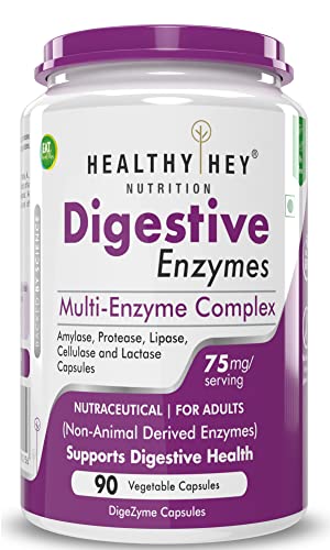 Healthyhey Nutrition Digestive Enzyme - 75mg - Support Digestive Health - 90 Veg Capsules