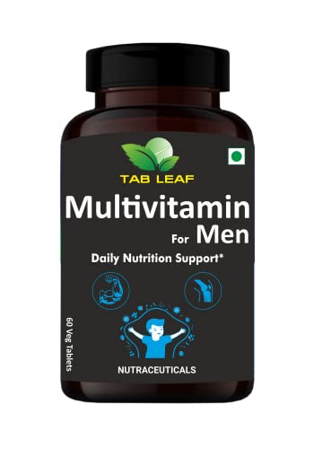 TAB LEAF Multivitamin Plant Based For Men Daily Nutrition Support - 60 Veg Tablets