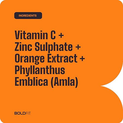 Boldfit Vitamin C Complex 1000mg Tablet with Amla and Zinc for Men & Women - Supports Energy, Immunity, Antioxidant - 60 Tablets