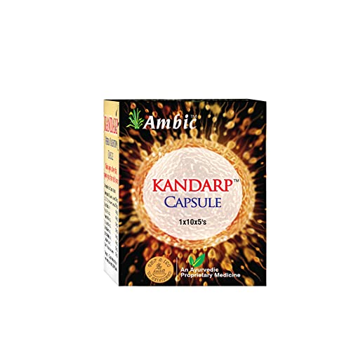 Ambic Kandarp Capsule - Ayurvedic Capsule for Indian Men I Safed Musli, Ashwagandha, Salam Panja, Supari Pak & Shodhit Shilajit for Strength
