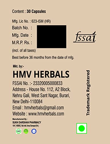 HMV HERBALS JOSH69 CAPSULES- HERBAL TEST-O-BO-OSTER CAPSULES FOR MEN-1000mg (Pack of 1)