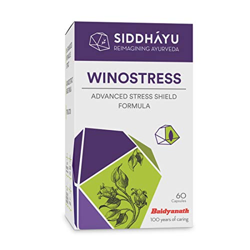 Siddhayu Winostress (From the house of Baidyanath) | Herbal Stress Support Tablets - 60 Capsules X 1