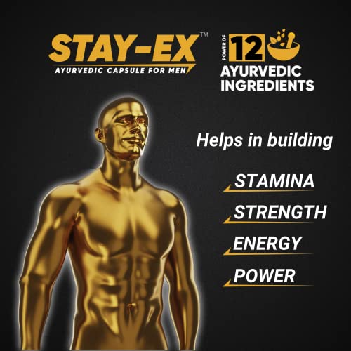 STAY-EX Ayurvedic Capsules for Men with the Power of 12 Ayurvedic ingredients to help improve your S Energy for performance | Pack of 1 (12N Capsules)