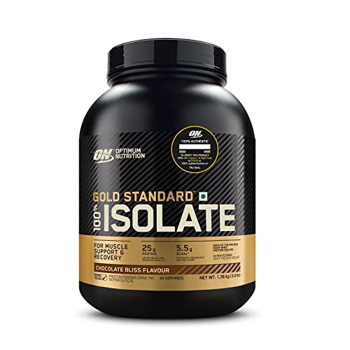 Optimum Nutrition Gold Standard 100% Isolate 3 lbs, 1.36 kg (Chocolate Bliss), for Muscle Support & Recovery