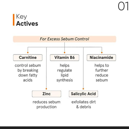 Minimalist Vitamin B6 + Carnitine 03% Scalp Hair Serum for Sebum & Oil control with Niacinamide, Zinc, and Hyaluronic acid