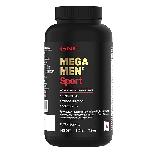 GNC Mega Men Sport Multivitamin for Men | 120 Tablets | 43 Premium Ingredients | Boosts Muscle Perfoalth | Protects Heart & Vision | Formulated In USA