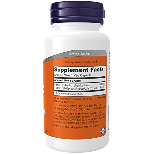 Now Foods 5 - HTP 100 Mg Neurotransmitter Support Capsules - 60 Veg Capsules