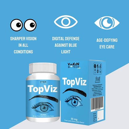 Vokin Biotech Topviz Complete Eye Health Formula To Maintain Healthy Eyes and Good Vision (60 Tablets)