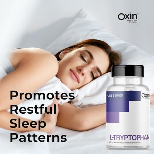 Oxin Nutrition L Tryptophan 500mg Capsule Pure Series Supports Restful Sleep and Relaxation (120 Capsules)