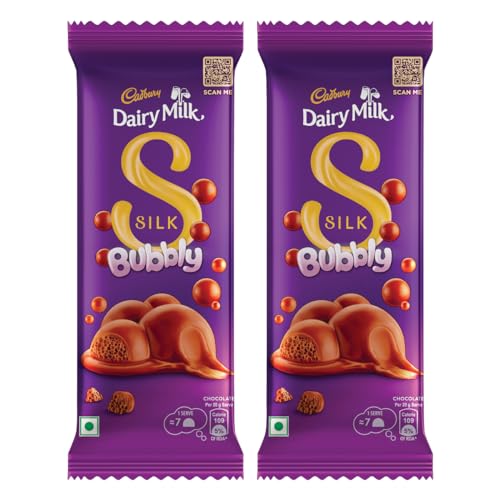 Cadbury Dairy Milk Silk Bubbly Valentines Chocolate Bar Gift Pack, 120 g (Pack of 2)