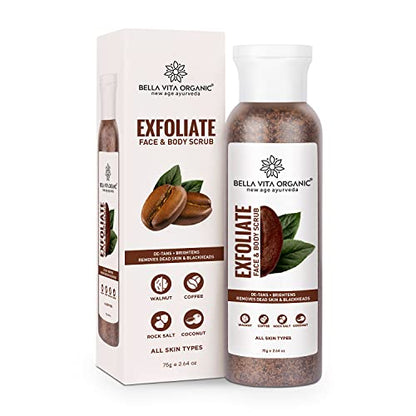 Bella Vita Organic Exfoliate Coffee Scrub For Face & Body, 75 g