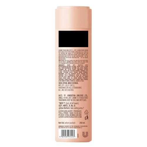 Lakme Peach Milk Moisturizer SPF 24 PA++, 200 ml