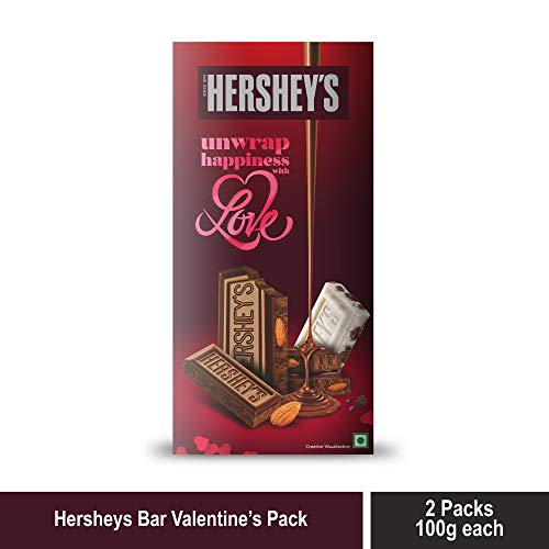 Hershey's Bar Valentine Greeting Pack Creamy Milk Chocolate, 100 gm (Pack of 2)