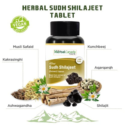 Harc Herbal Canada Sudh Himalayan Shilajeet Tablet (100 Tablet)