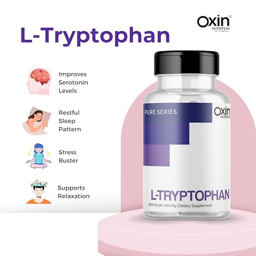 Oxin Nutrition L Tryptophan 500mg Capsule Pure Series Supports Restful Sleep and Relaxation (120 Capsules)