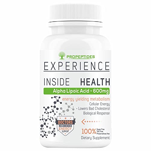 Propeptides Alpha Lipoic Acid 600mg With L Glutathione, Vitamin B12, C, Omega 3, And Hyaluronic Aciddetox. Sugar-Free ALA Supplement-60 Tablet (Pack1)