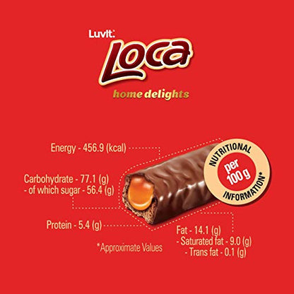 Luvlt Luvit. Loca Home Delight Choco Caramel Bar with Nougat Multipack, 600g - Pack of 3, 742 g