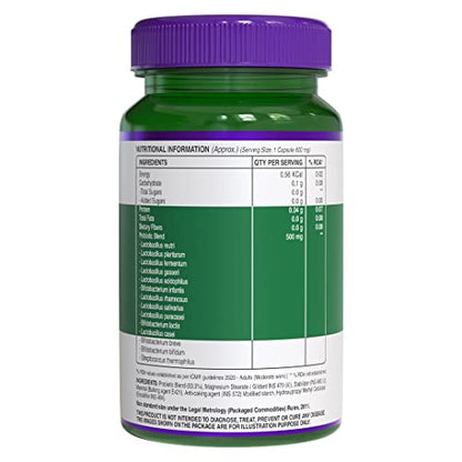 Pure Nutrition Naturals Progut 50 billion CFU with 14 strains of probiotic bacteria l Probiotic caps and Men to Support Gut Health l - 60 veg Capsules