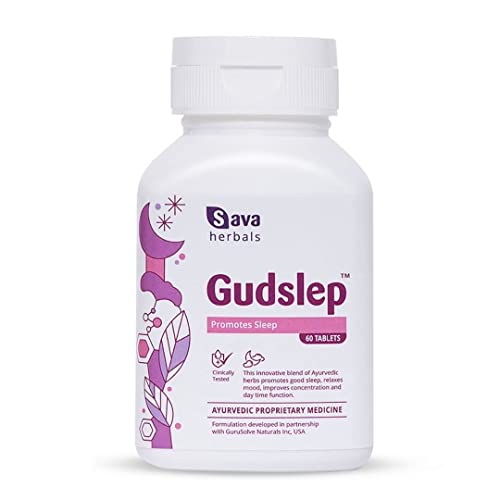 Sava herbals Gudslep, Innovative blend of ayurvedic herbs promotes sleep health, 60 Tablets