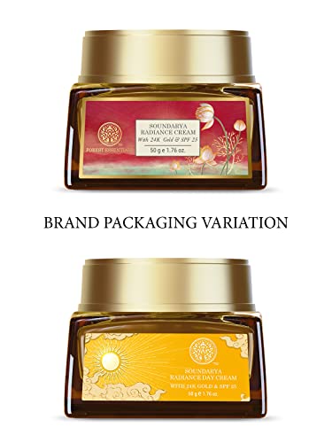 Forest Essentials Soundarya Radiance Cream With 24K Gold & SPF 25 | Anti-Aging, Moisturizing Cream | Ayurvedic Face Cream | 50g
