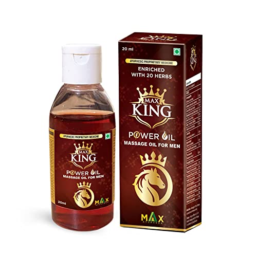 Max Ayurveda King Premium Capsules & King Power Herbal Ayurvedic Massage Oil for Men - Combo (60 Capsules + 1 Oil Bottle20 ml)