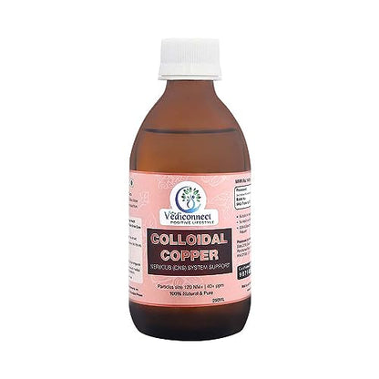 Colloidal Copper | 100% Transparent | Historical use of Copper for Health | Human Safe Particle Size | CNS & Spine Health | 250 mL