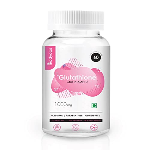 Bodyops L-Glutathione for Healthy & Radiant Skin for Men & Women with Vitamin C, Biotin ((60 Capsules (Pack of 1)))