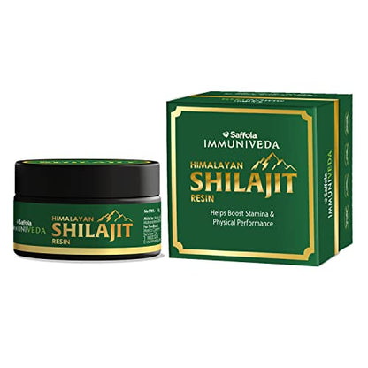 Saffola IMMUNIVEDA Pure Himalayan Shilajit/Shilajeet Resin - 15 gm | Ayurvedic Medicine | Helps Boost Stamina & Physical Performance