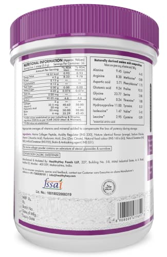 HealthyHey Marine Collagen Powder with Hyaluronic Acid (Orange, 200g)